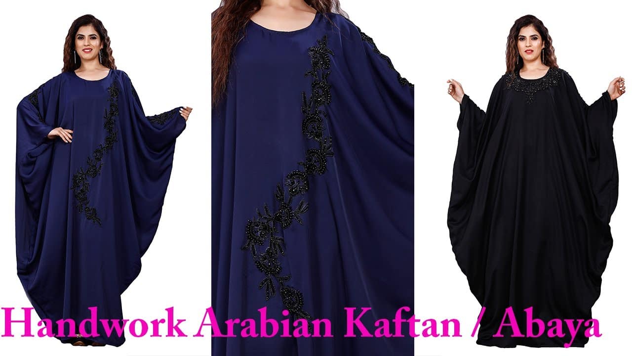 Hand Work Korean Nida Kaftan Abaya Burkha (JSDC Modeling View)