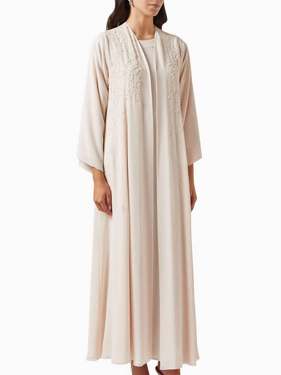 3-piece Embellished Abaya Set in Chiffon-