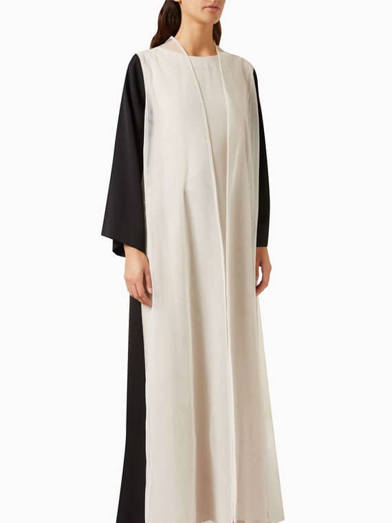3-piece Embroidered Abaya Set-