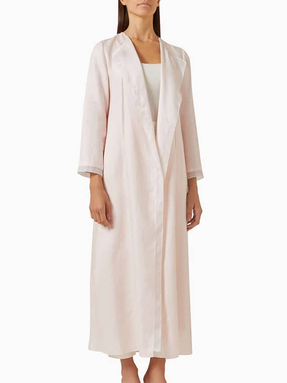 Abaya in Linen & Organza-