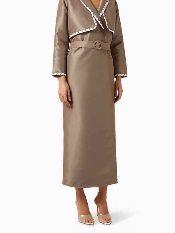 Braided Abaya Jacket in Satin-