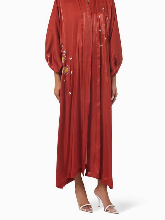 Butterfly Floral Embroidered Abaya-