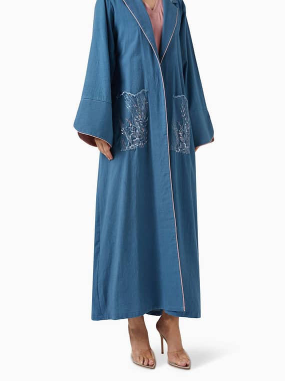 Cicely Sequin-embellished Abaya Set-