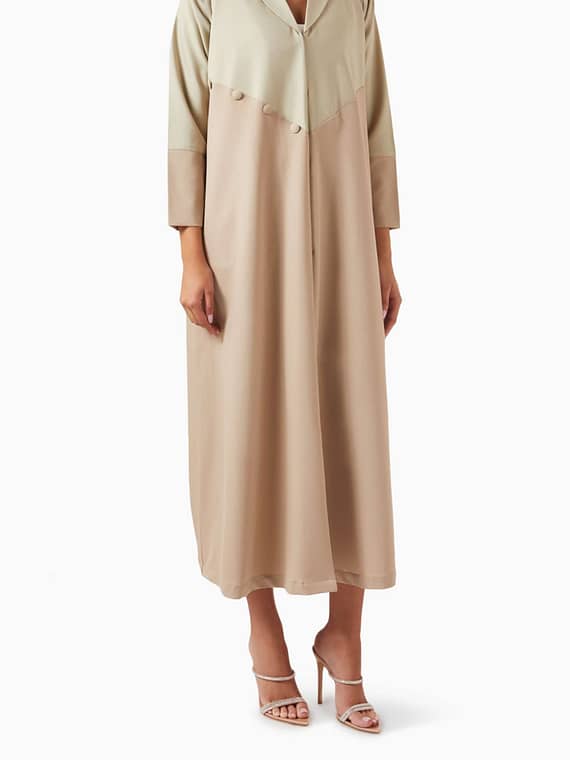 Coat-style Buttoned Abaya in Soft Crepe-