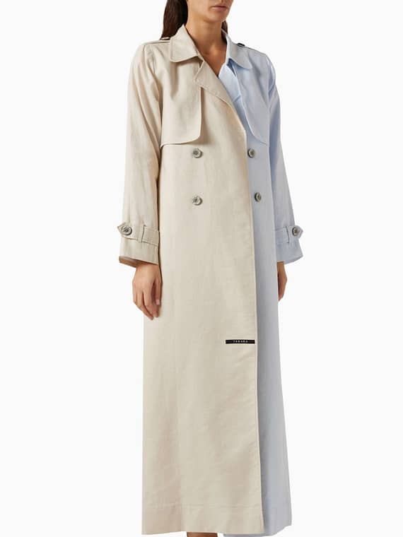 Cruise Double-breasted Coat Abaya in Linen-