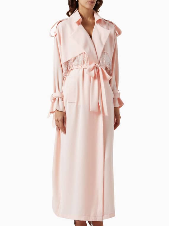 Crystal Tassel Jacket in Crepe-