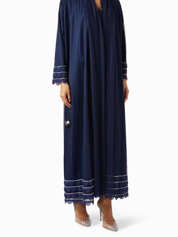 Crystal-embellished Abaya in Tulle-