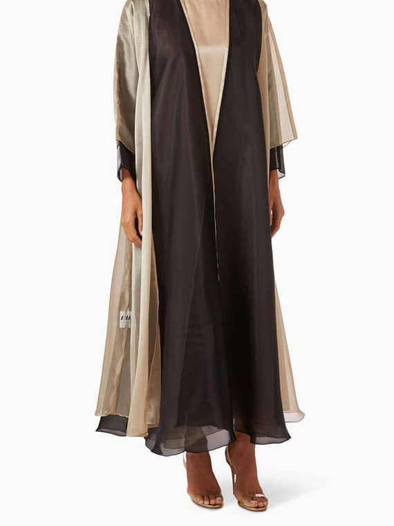 Curve06 Layered Abaya Set in Organza-