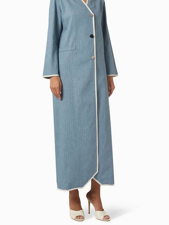 Denim Look Structured Abaya-