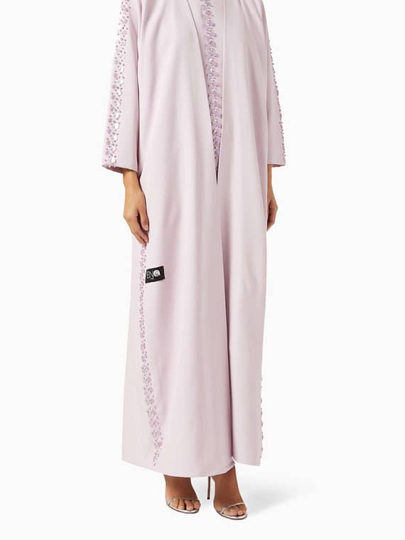 Embellished Abaya Set in Crepe-