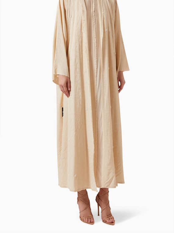 Embellished Abaya Set in Crepe-