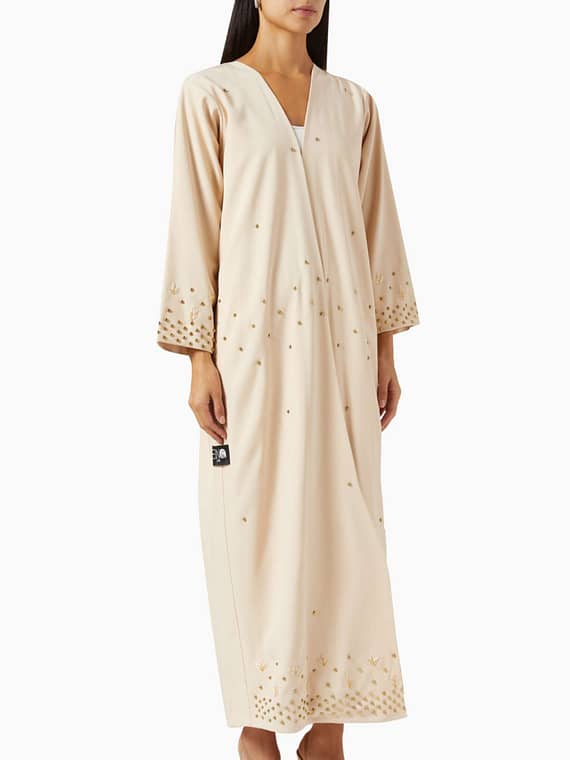Embellished Abaya in Crepe-