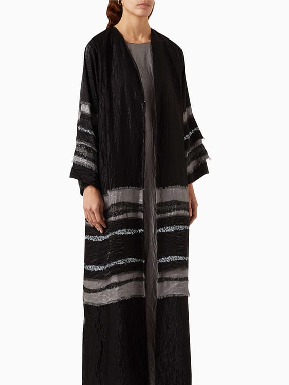 Embellished Shimmer Abaya Set-