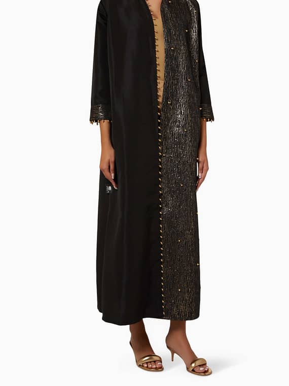 Embellished Two-tone Abaya in Atlas-