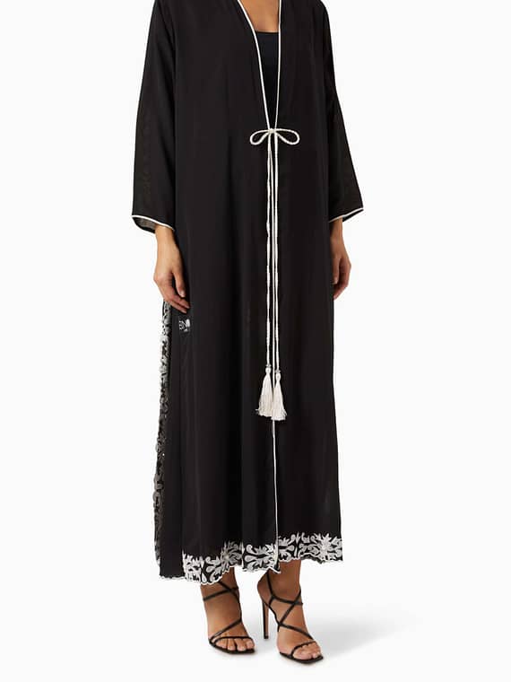 Embroidered Abaya in Chiffon-