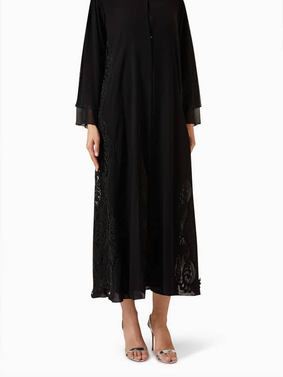 Embroidered Abaya in Chiffon-