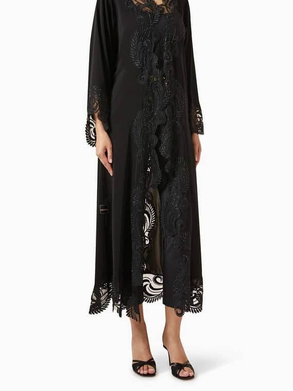Embroidered Abaya in Nada-