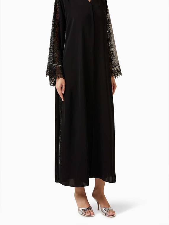 Embroidered Abaya in Organza-blend-