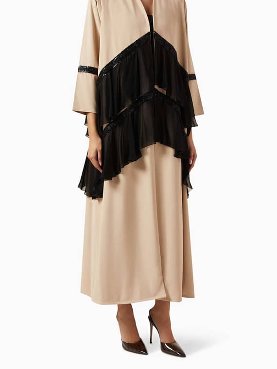 Flared Panels Abaya in Crepe-