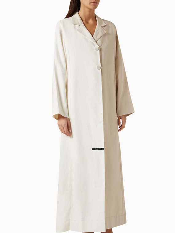 Ivory Two-tone Abaya-