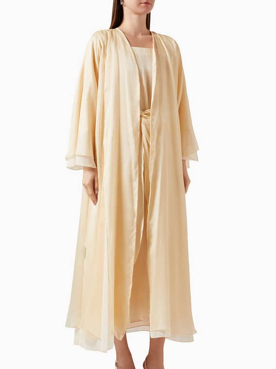 Knotted Abaya Set in Organza-