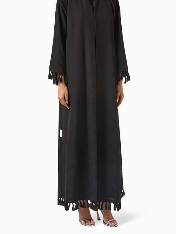 Knotted Abaya in Cotton Organza-