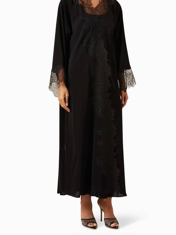 Lace-embroidered Abaya-