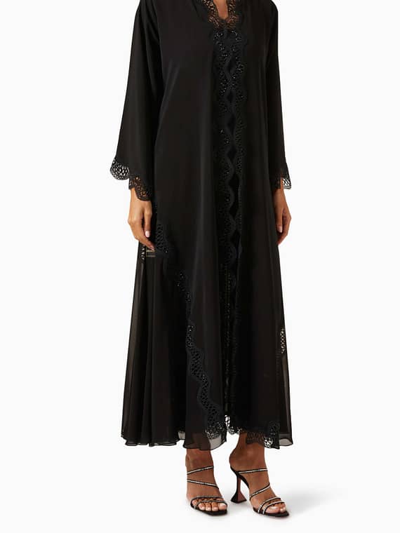 Lace-embroidered Abaya-