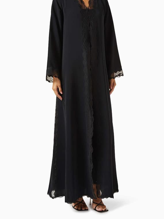 Layered Abaya in Lace-