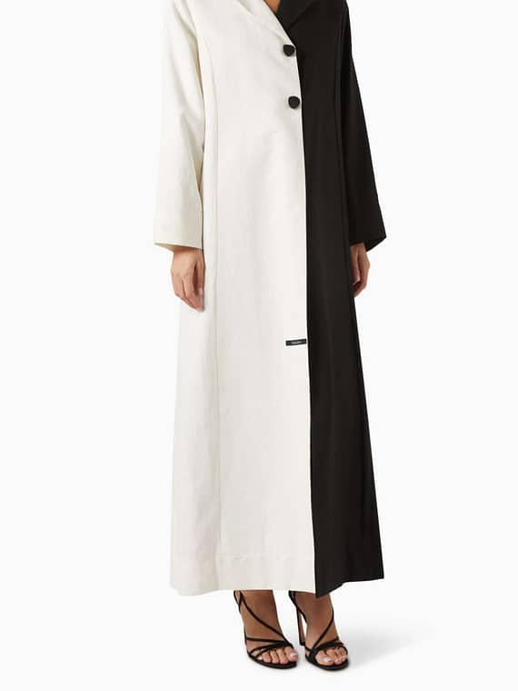 Mono Two-tone Abaya in Jacquard-