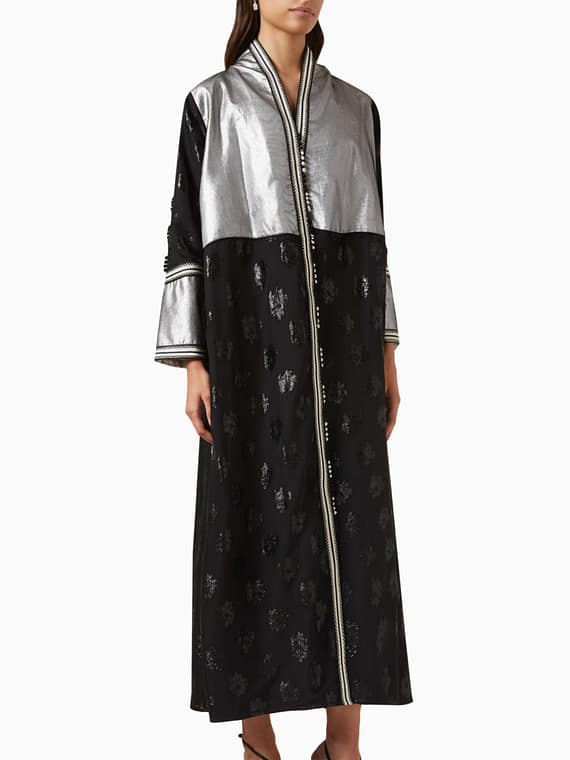 Moroccan Embellished Abaya in Chiffon-
