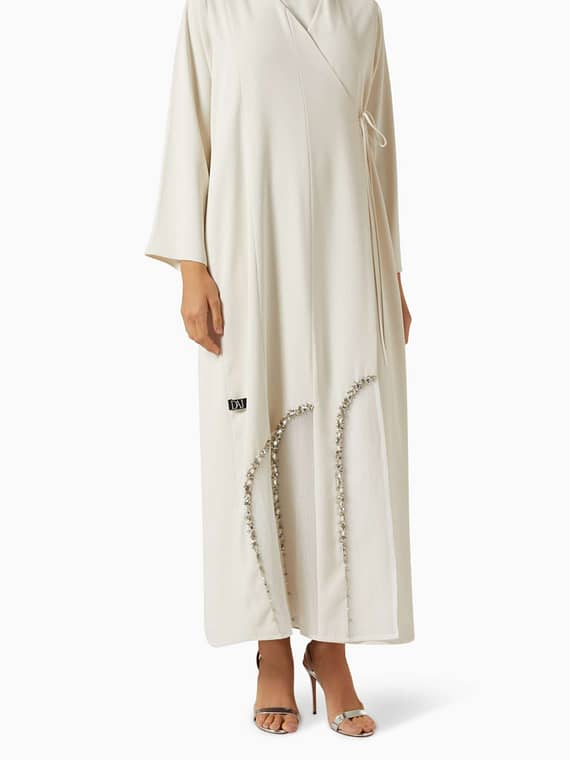 Nefsya Overlap Bead-embellished Abaya-