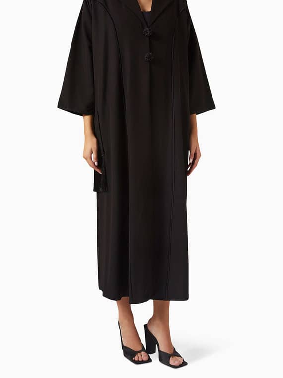 Notched-collar Abaya-