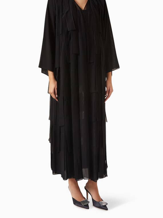 Panelled Abaya in Chiffon-