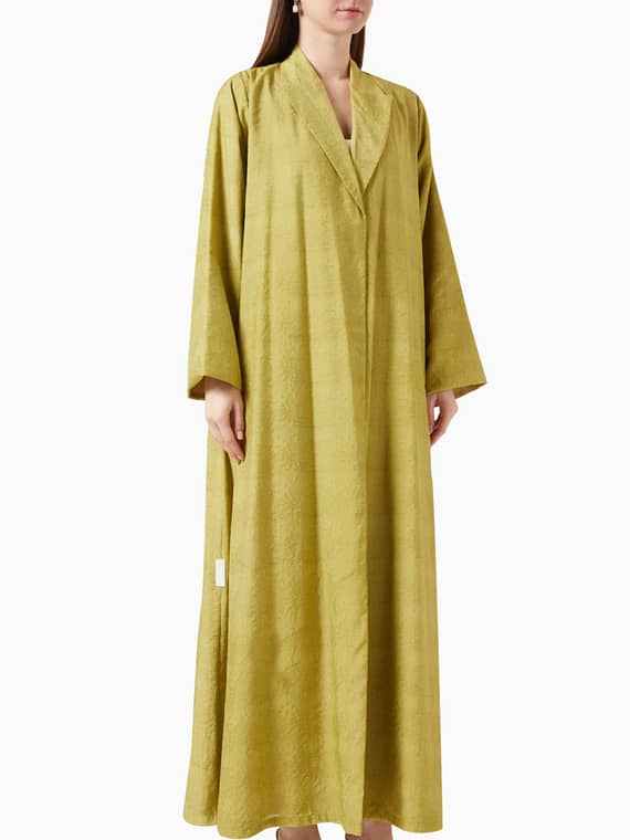 Peak Lapel Jacket Abaya in Jacquard-