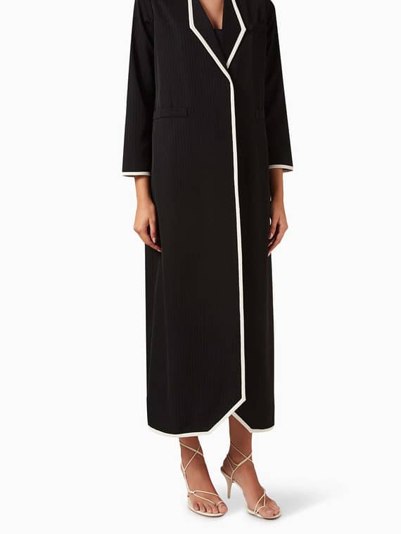 Pinstripe Abaya in Crepe-