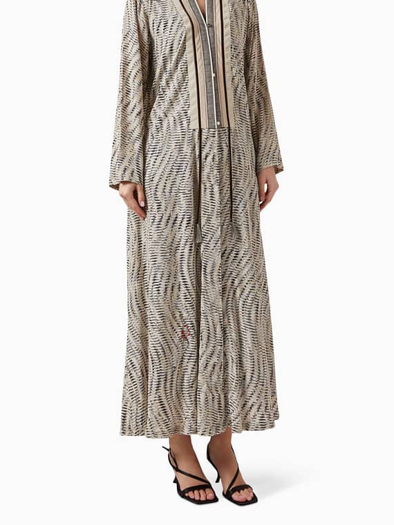 Printed Abaya in Silk-