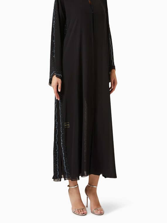 Rhinestone-embellished Abaya in Chiffon-