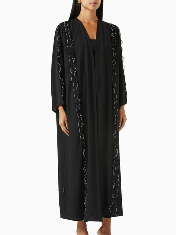 Ruffle-trim Abaya-