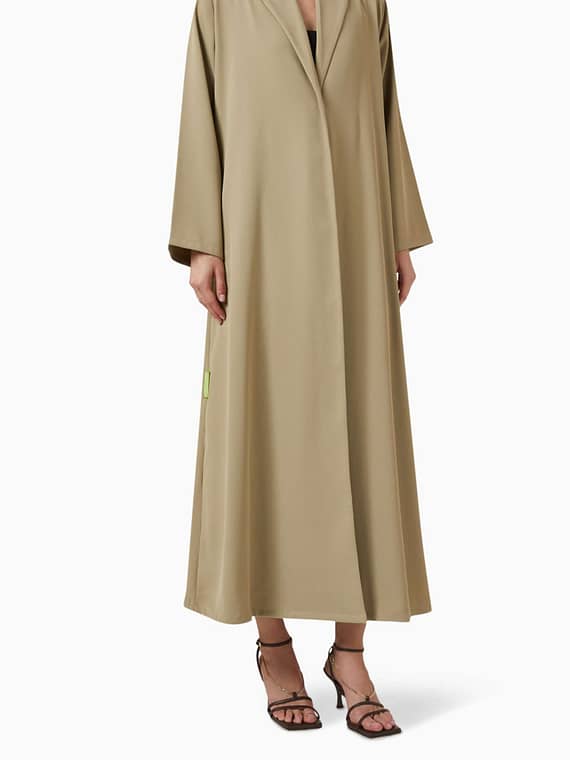 Shawl-collar Abaya in Twill-