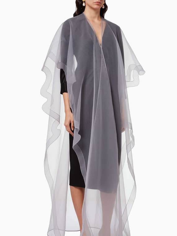 Single Layer Abaya in Crinkled Organza-