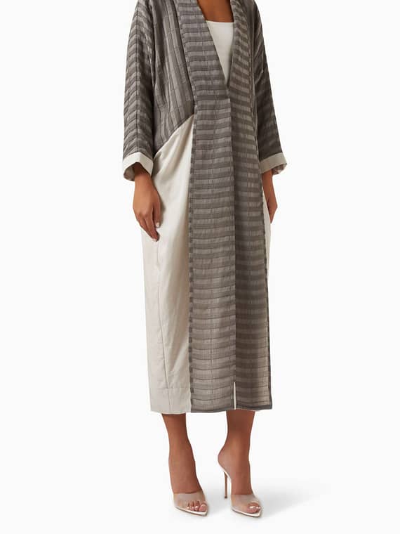 Stripe Abaya in Tencel-linen-