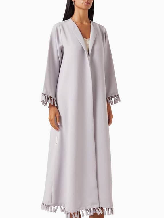 Tassel Abaya in Poly-crepe-