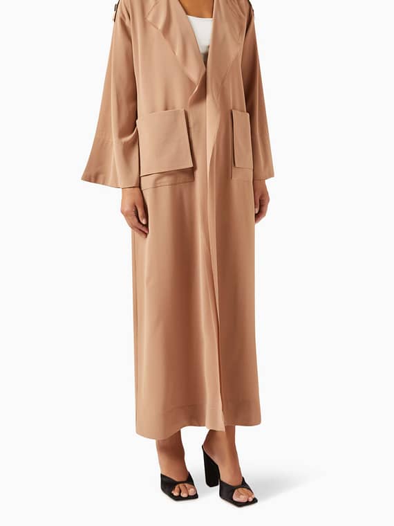 Trench Abaya in Japanese Crepe-