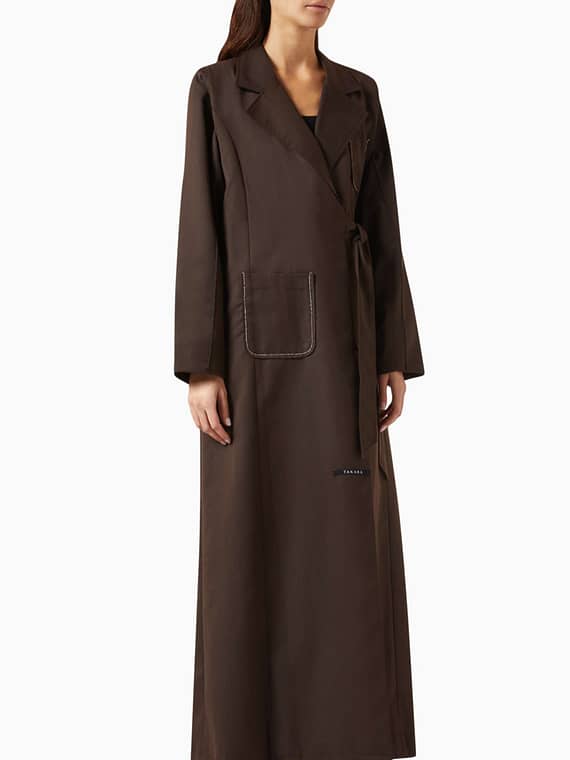 Twinkle Wrap Abaya in Gabardine-