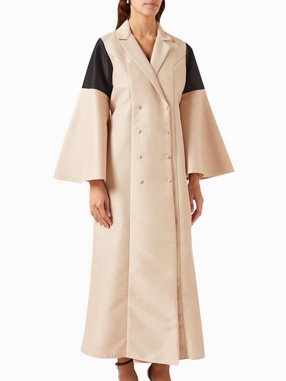 Two-tone Abaya Jacket in Satin-