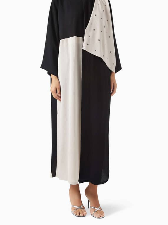 Two-tone Abaya in Linen-