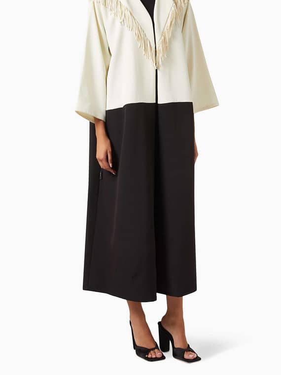 Two-tone Fringe Abaya-