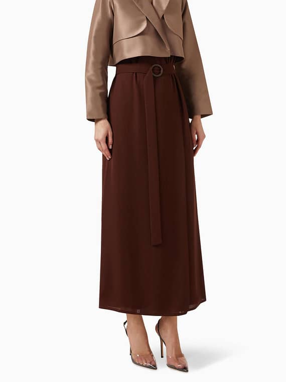 Two-tone Jacket-style Abaya in Satin & Chiffon-