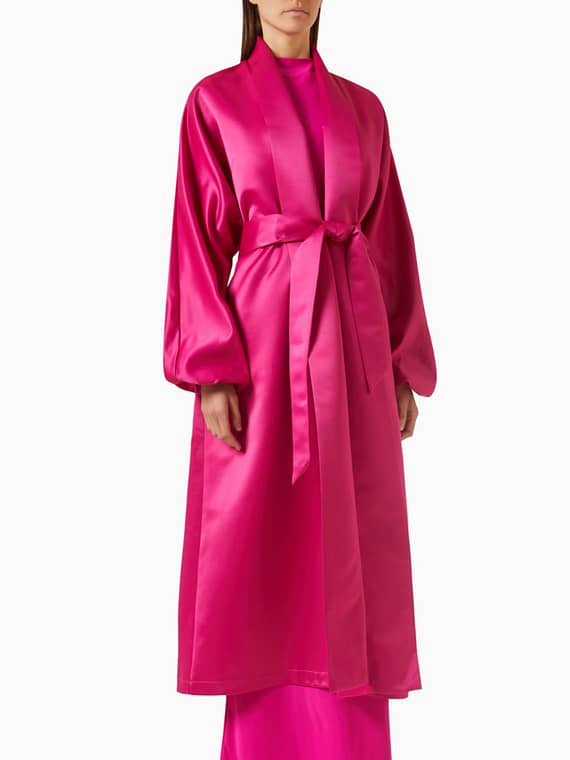 Umi Coat Maxi Dress in Satin-